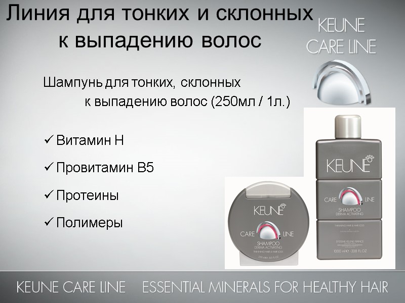 Линия для тонких и склонных к выпадению волос   Шампунь для тонких, склонных